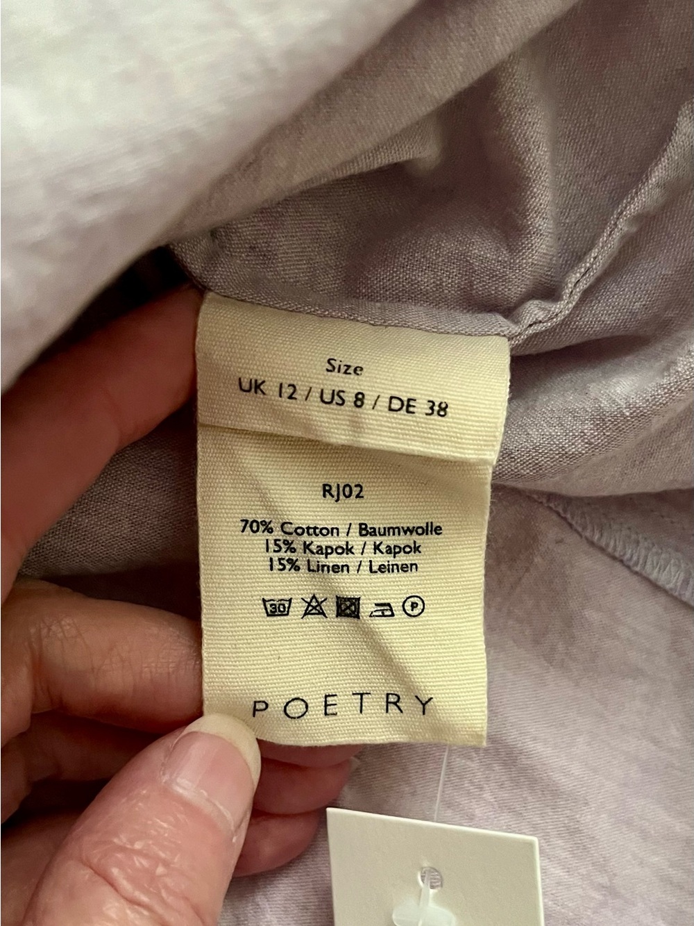 NWT Poetry Lavender Shell Button-Front Women's Blouse Linen Blend Soft - Picture 14 of 15